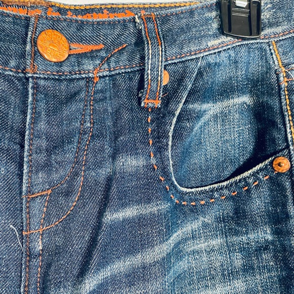 Levis Women's Blue Copper Button Rivets Ankle Wide Leg Jeans Sz 27 - Picture 8 of 16